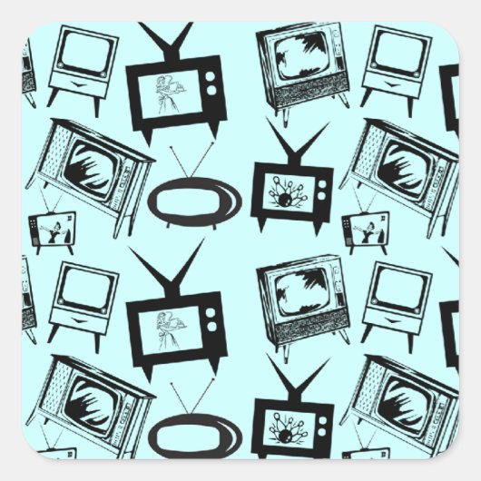 Retro-tv's Vierkante Sticker (Voorkant)