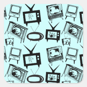Retro-tv's Vierkante Sticker