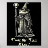 Retro T'was The tism M'lord Funny Witch Frog Graph Poster (Voorkant)