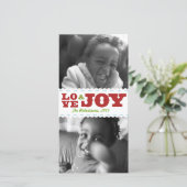 Retro Twee Foto Vakantie Kerstkaart (Staand voorkant)
