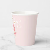 Retro twee groovy daisy boho tweede verjaardagsart papieren bekers (Links)