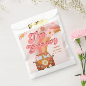 Retro twee Groovy Daisy Flower Verjaardagsfeestje Bedankzakje (Gezegeld)