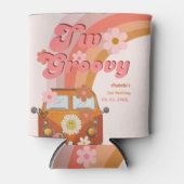 Retro twee Groovy Daisy Flower Verjaardagsfeestje Blikjeskoeler (Voorkant)