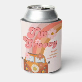 Retro twee Groovy Daisy Flower Verjaardagsfeestje Blikjeskoeler