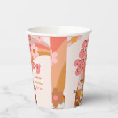 Retro twee Groovy Daisy Flower Verjaardagsfeestje Papieren Bekers (Links)
