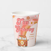 Retro twee Groovy Daisy Flower Verjaardagsfeestje Papieren Bekers (Voorkant)