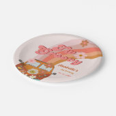 Retro twee Groovy Daisy Flower Verjaardagsfeestje Papieren Bordje (Gekanteld)