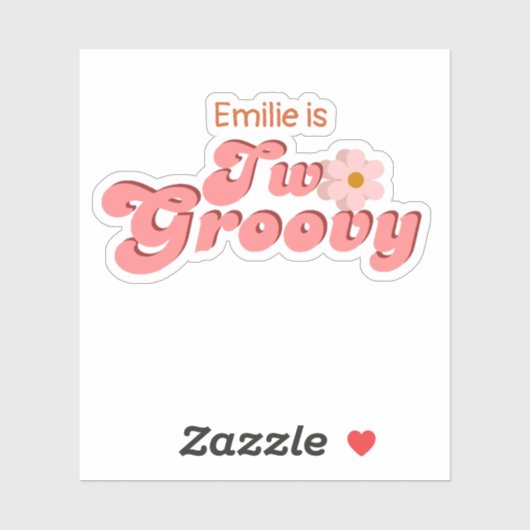 Retro twee Groovy Daisy Flower Verjaardagsfeestje Sticker (Vel)