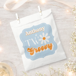 Retro Twee Groovy Jongens 2e Verjaardag Bedankzakje