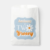 Retro Twee Groovy Jongens 2e Verjaardag Bedankzakje (Voorkant)