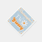 Retro Twee Groovy Jongens 2e Verjaardag Servet (Hoek)