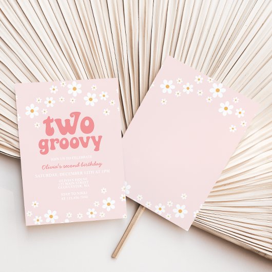 Retro Twee Groovy madeliefje boho bloemige tweede Kaart