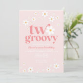 Retro Twee Groovy madeliefje boho bloemige tweede Kaart (Staand voorkant)