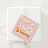 Retro Twee Groovy Meisjes 2e Verjaardag Bedankjes Labels (In situ)