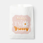 Retro Twee Groovy Meisjes 2e Verjaardag Bedankzakje (Voorkant)
