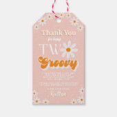 Retro Twee Groovy Meisjes 2e Verjaardag Cadeaulabel (Voorkant)