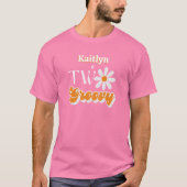 Retro Twee Groovy Meisjes 2e Verjaardag T-shirt (Voorkant)