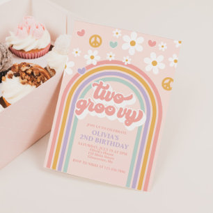 Retro Twee Groovy Regenboog 2e Verjaardag Kaart