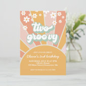 Retro Twee Groovy Sunshine madeliefje boho bloem Kaart (Staand voorkant)