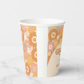 Retro twee groovy verjaardagsbekertjes papieren bekers (Rechts)