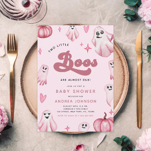 Retro Twee Kleine Boos Ghost Meisje Twins Baby sho Kaart