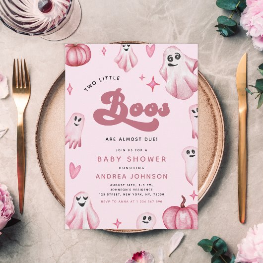 Retro Twee Kleine Boos Ghost Meisje Twins Baby sho Kaart