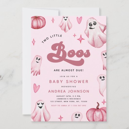 Retro Twee Kleine Boos Ghost Meisje Twins Baby sho Kaart (Voorkant)