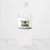 Retro Twee Koele Jongen 2e Verjaardagsfeestje Waterfles Etiket (Voorkant)