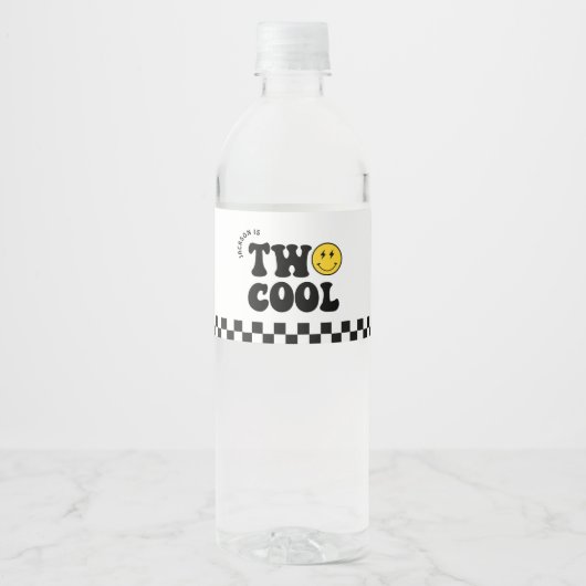 Retro Twee Koele Jongen 2e Verjaardagsfeestje Waterfles Etiket (Voorkant)