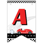 Retro twee snelle rode raceauto thema racer verjaa vlaggetjes (Derde vlag)