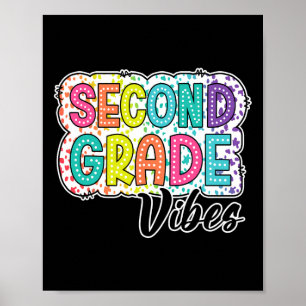 Retro Tweede Klas Sfeer Terug Naar School 2e Klas Poster