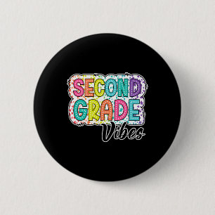 Retro Tweede Klas Sfeer Terug Naar School 2e Klas Ronde Button 5,7 Cm