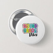 Retro Tweede Klas Sfeer Terug Naar School 2e Klas Ronde Button 5,7 Cm (Voorkant /achterkant)