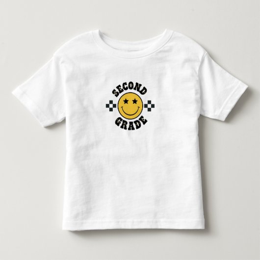 Retro Tweede Klas Smiley Face Terug naar School Kinder Shirts (Voorkant)