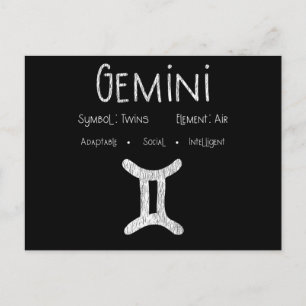 Retro Tweeling Sterrenbeeld Cadeau voor Astrologie Briefkaart