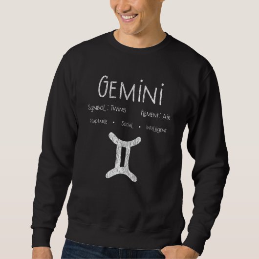 Retro Tweeling Sterrenbeeld Cadeau voor Astrologie Trui (Voorkant)