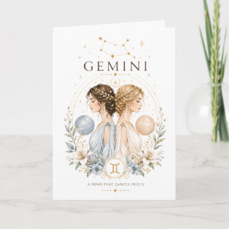 Retro Tweeling Zodiac Astrologie Horoscoop Teken Kaart