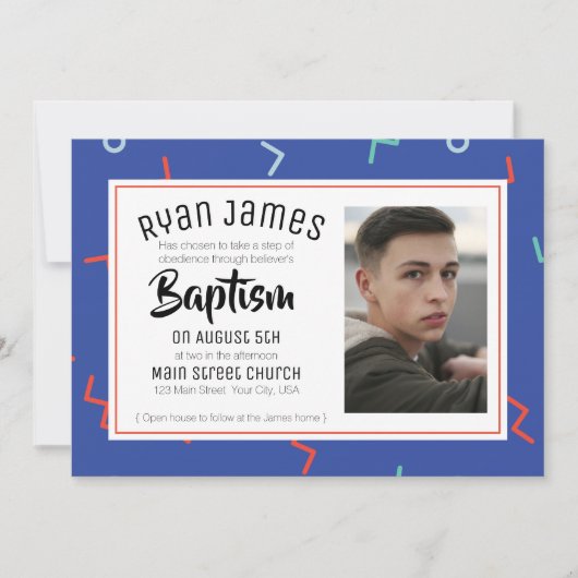 Retro Tween/Teen Baptisme Kaart (Voorkant)