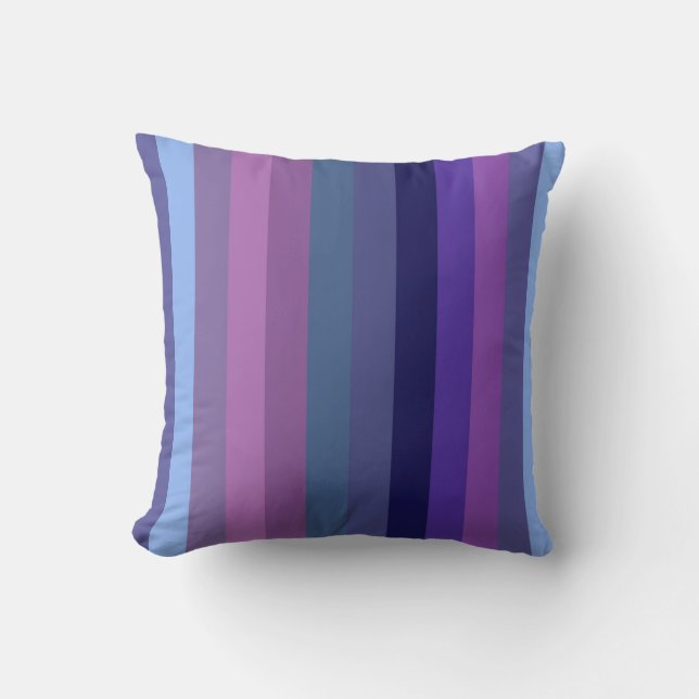 Retro Twilight Moody 70s Horizontal Stripes Kussen (Voorkant)