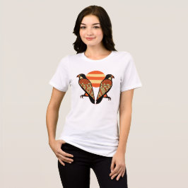 Retro Twin Falcons Vintage Zonsondergang Vogel Tri-Blend Shirt