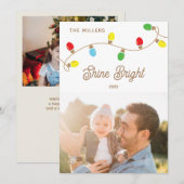 Retro Twinkle Kerstverlichting Vakantie Fotokaart Feestdagenkaart (Voorkant / Achterkant)