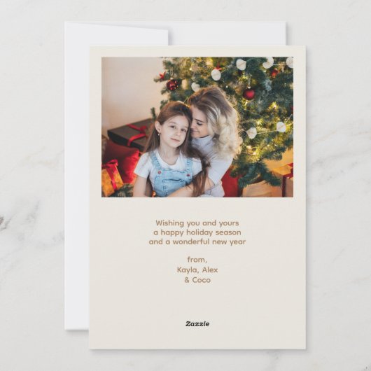 Retro Twinkle Kerstverlichting Vakantie Fotokaart Feestdagenkaart (Achterkant)