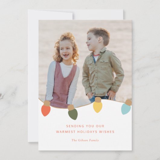 Retro Twinkle Lights Feestdagenkaart (Voorkant)