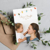 Retro Twinkle Lights Holiday-fotokaart Feestdagenkaart