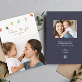 Retro Twinkle Lights Holiday-fotokaart Feestdagenkaart