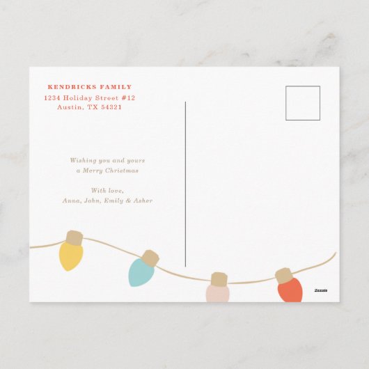 Retro Twinkles Holiday Card Feestdagenkaart (Achterkant)