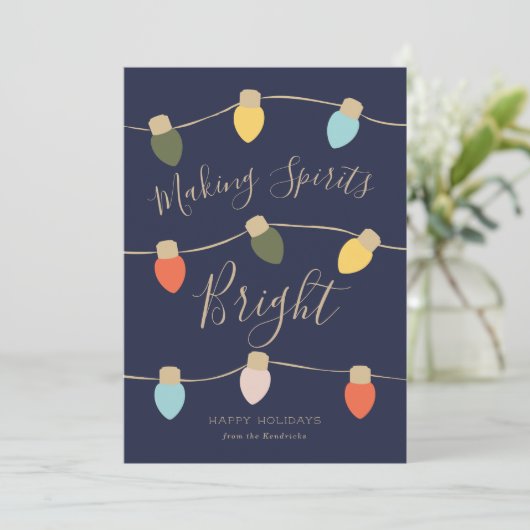 Retro Twinkles Holiday Card Feestdagenkaart (Staand voorkant)