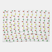 Retro Twinkles kleurrijke kerstlichten Theedoek (Horizontaal)