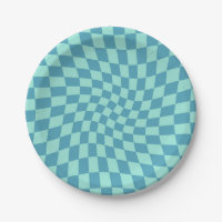 Retro Twist Blue Checkerboard met kaars