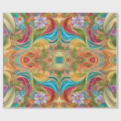 Retro Twisted Swirled Organic Hippy Cadeaupapier (Vlak)